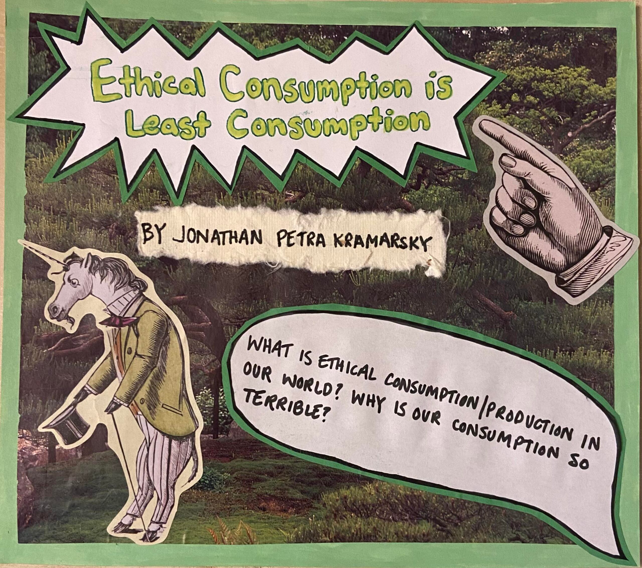 Ethical Consumption Zine Art Style Title blog post